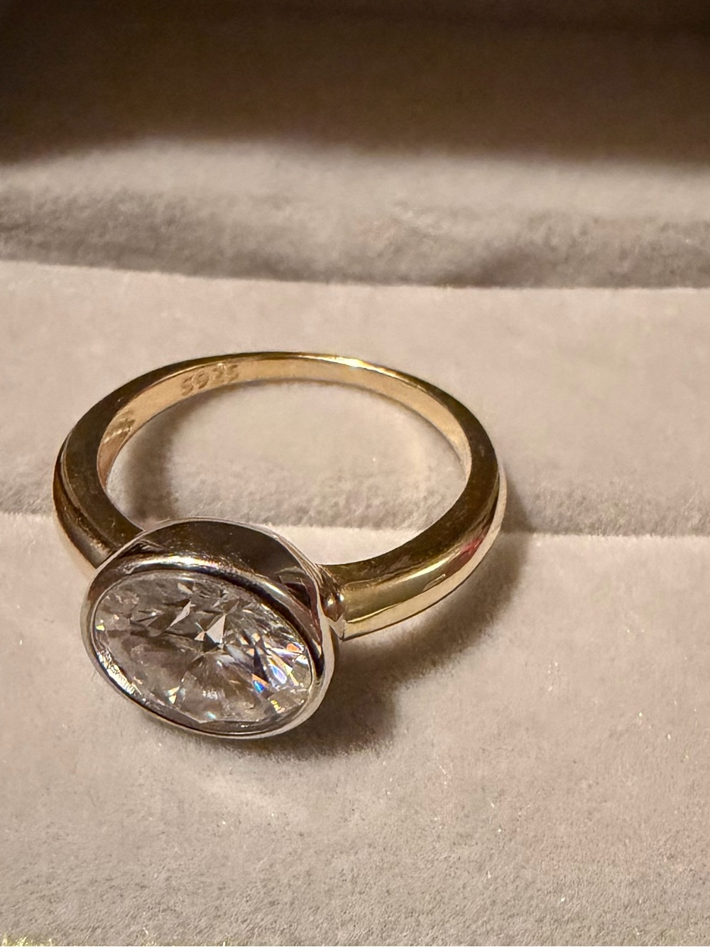 3ct Bezel Set Moissanite Ring - Picture 3 of 4